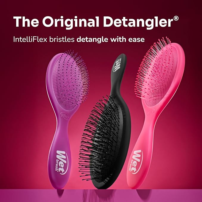 Wet Brush Original Detangler Hair Brush, Pink (Watercolor Waves), Ultra-Soft IntelliFlex Bristles, Detangling Bristles Glide Through Tangles (Wet Dry & Damaged Hair), Women & Men (Pack of 2)