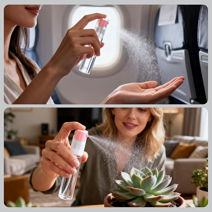 4 Pack Refillable Spray Bottle, Reversible Small Empty Spray Bottle with Fine Mist, Leak Proof - for Cleaning Solutions, Mosquito prevention, Face & Hair Mist - 4pk 1 OZ / 30 ML