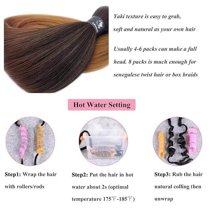 1B/30/27 Ombre Braiding Hair Pre Stretched Kids Kanekalo Braiding Hair Extensions for Braiding Box Braids Knotless Prestretched Pre Sectioned Braiding Hair Ombre 26 inch