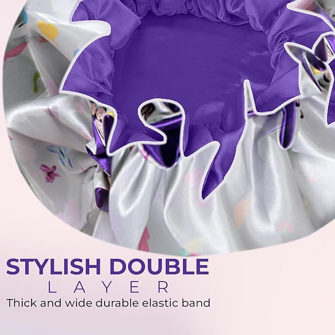Discover Premium Ruffle Silk Satin Sleeping Bonnets Hair, Moisture Retention, and All-Night Comfort.