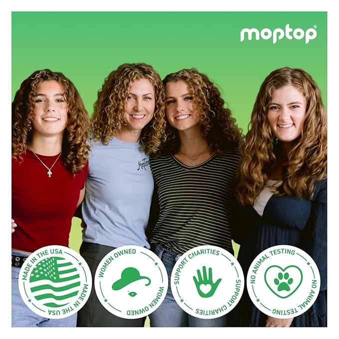 MopTop Gentle Shampoo – Every Day Curly Hair Sulfate Free Shampoo, Improves Moisture & Reduces Frizz, Paraben Free Natural Hair Products for Straight, Wavy, Curly, Coily Texture (Bamboo, 8oz)