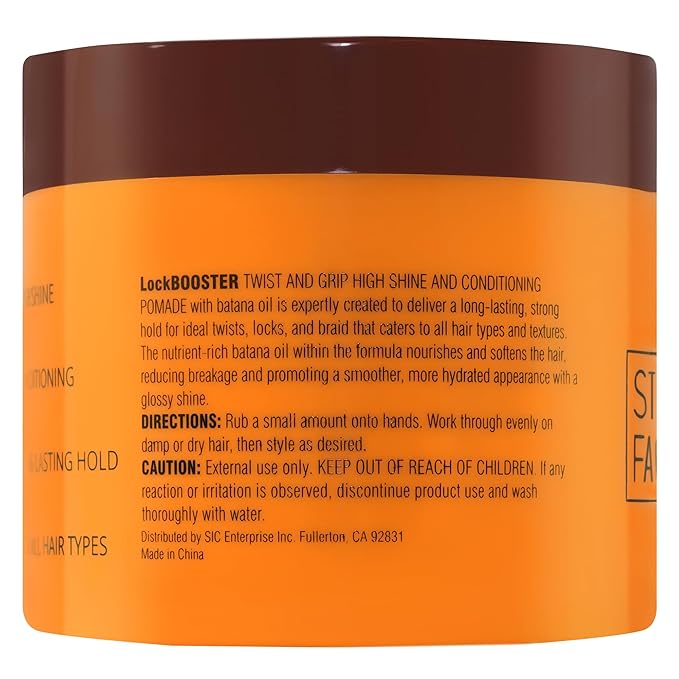 Style Factor Lock BOOSTER Twist & Grip Braid Gel (10.1 Oz.) with Batana Oil— Strong Hold, Flake-Free, Frizz-Free Hair Braiding Gel for Defined & Long-Lasting Twists, Locs & Braids