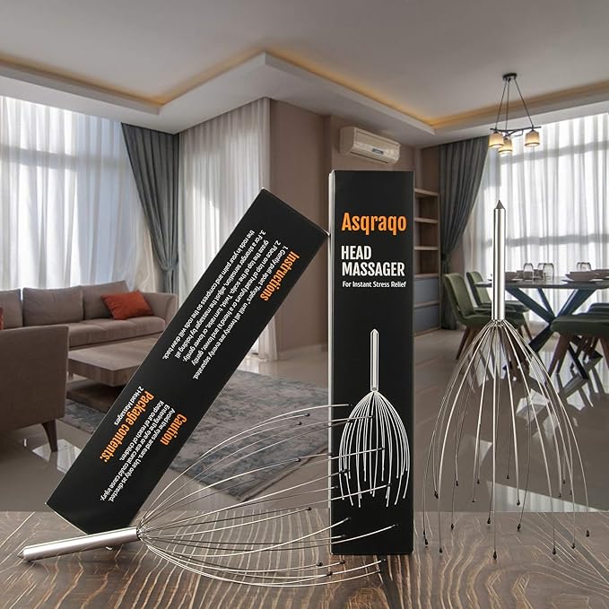 Stocking Stuffers, 2 Pack Scalp Massagers, 20 Fingers Hand-held Massage Tingle, Head Massagers for Deep Relaxation, Stress Relief and Hair Stimulation Christmas Presents