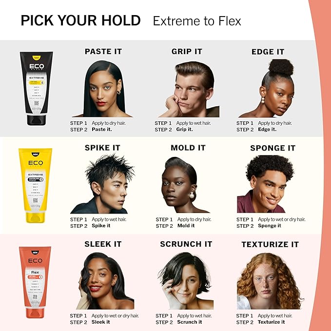 Eco Style Flex Hold Soft Gel with Aloe – Lightweight Alcohol-Free Hair Gel for Shine, Moisture & Control, Defines Curls & Smooths Edges, For All Hair Types, 6 Ounce