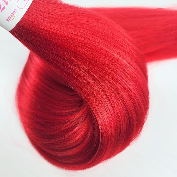 Red Boho Braiding Hair Pre stretched Boho Curly Deep Wave Crochet Boho Braids Prestretched Braiding Hair Extensions Synthetic Hypoallergenic Ez Braid Knotless