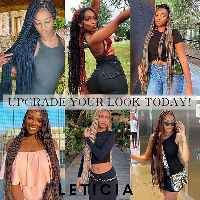 Leticia Navy Blue Braiding Hair Pre stretched Hypoallergenic Knotless Ez Braiding Hair for Braids Prestretched Synthetic Hair Extension for Women(Packs of 3,26",10 OZ)