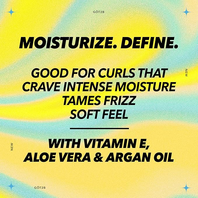 Got2B Curled Styling Cream, 6 Fl Oz, Curl Defining & Moisturizing Hair Cream for Coily & Curly Hair, Provides Frizz Control & Soft Feel for Type 3-4 Curls, Made with Vitamin E, Aloe Vera & Argan Oil