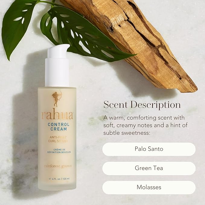Rahua Control Cream Curl Styler, Vegan Anti-Frizz Curl Defining Cream with Shea Butter Oil, Moisturizing Leave In Styler for Curly Hair, Lightweight Humidity Resistant Formula, 4 Fl Oz