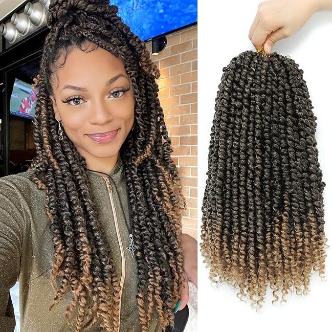 Passion Twist Crochet Hair 14Inch Passion Twist Hair 8 Packs Pre-Twisted Passion Twist Crochet Hair for Black Women Soft Passion Twist Curly Crochet Hair T27
