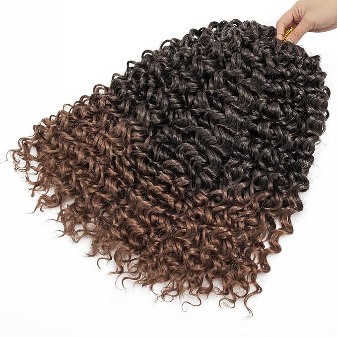 YXCHERISHAIR 8 Packs Curly Crochet Hair GoGo Curl Crochet hair for Black Women Deep Wave Braiding hair,Synthetic Bohemian Crochet Braid Water Wave Crochet hair Extensions (1B/30, 24inch)