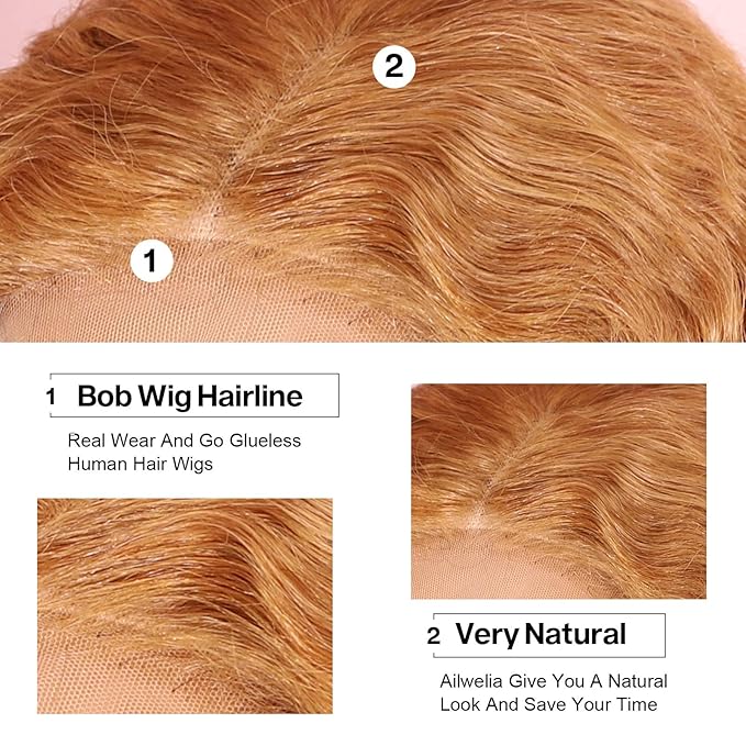 Curly Bob Wig Human Hair Deep Wave 200% Density 5x5 HD Lace Closure Wigs Human Hair Bob Wigs For Black Women Wear And Go Glueless Curly Wig Blonde Color 16 Inch