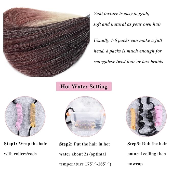 1B/350/613 Blonde Ombre Braiding Hair Pre Stretched Kids Kanekalo Braiding Hair Extensions for Braiding Box Braids Knotless Prestretched Pre Sectioned Braiding Hair Ombre 26 inch