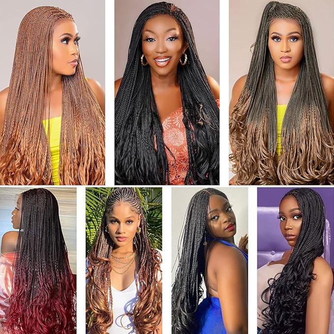 6 Packs French Curl Braiding Hair 18 Inch Loose Wave Bouncy Braiding Hair Pre Stretched 100g/pack Yaki Curly Crochet hair for Black Women Hair Extensions (1B)
