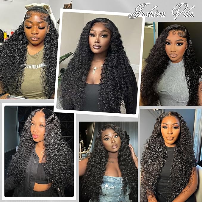 12A Human Hair 3 Bundles with 5x5 Lace Closure (12 14 16+10) 100% Unprocessed Brazilian Water Wave Virgin Remy Hair Ocean Wave Curly Human Hair Bundles with HD Lace Closure Natural Color