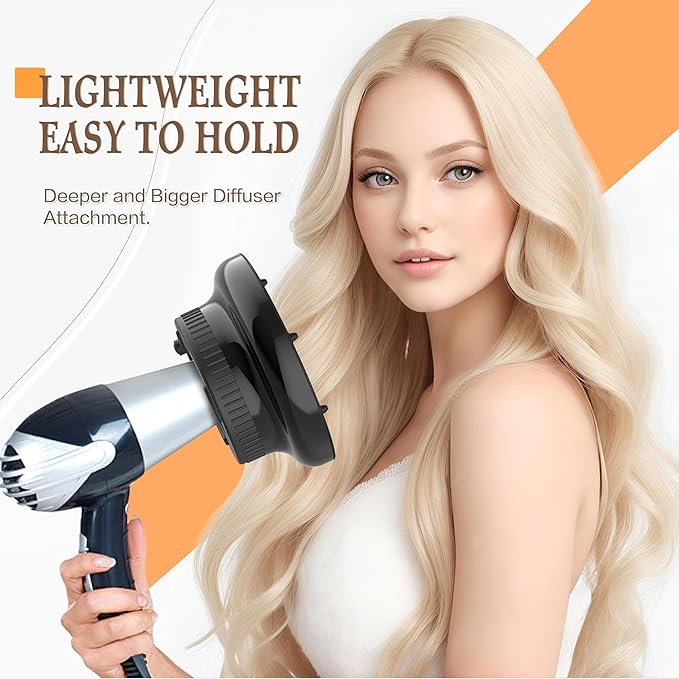 Hair Diffuser Attachment Universal Diffuser Hair Dryer for Curly Hair, Hair Dryer Diffuser for Blow Dry and Volumizing, Hair Diffuser for Curly Hair and Natural Wavy Hair (Blue) BLOLYO