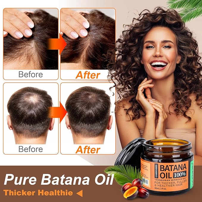 Unrefined Batana Oil for Hair Growth, Dr. Sebi Raw Batana Oil from Honduras, Hair Mask Hair Growth Oil with Organic and Natural Ingredients (2 fl oz, Espresso Coffee)