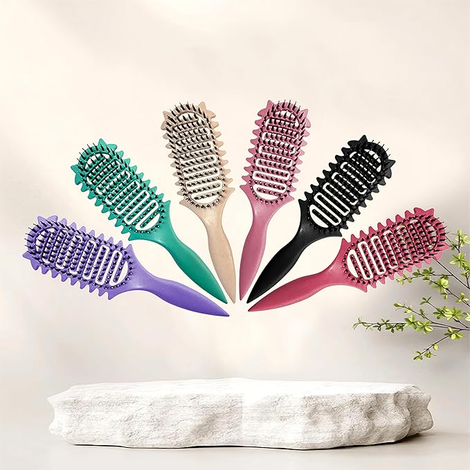 New Curl Defining Brush Ventilated Boar Bristle Hair Brush,Curl Brush For Curly Hair Wet,Curly Hair Brush For Women And Men(Green)
