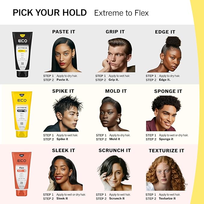 Eco Style Extreme Sculpting Gel with Biotin – Maximum Hold 6 Ounce Hair Gel for Strength, Shine & Definition, Alcohol-Free Formula for All Hair Types, Enhances Volume & Control