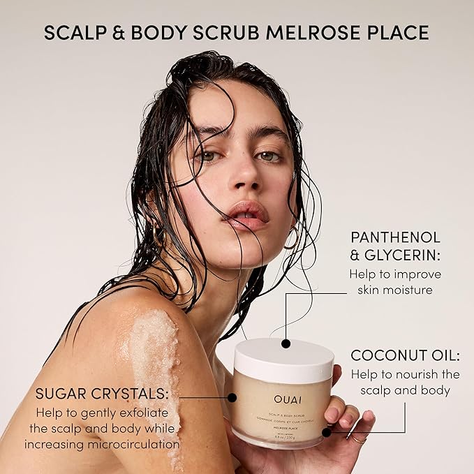 OUAI Scrub It All A-OUAI Hair Care Kit - Clarifying Shampoo & Exfoliating Body Scrub Duo - Hair Care Set with Detox Shampoo & Travel Size Body Scrub (2 Count)