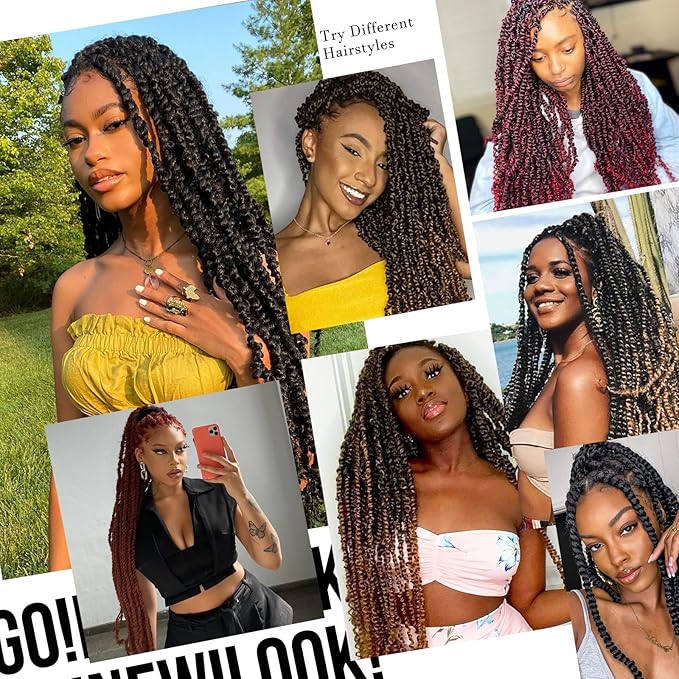 Passion Twist Hair 12 Inch 8 Packs Water Wave Crochet Hair Bohemian Braiding Hair Pre Looped Crochet Braids Hair Extensions for Black Women (T/30#)