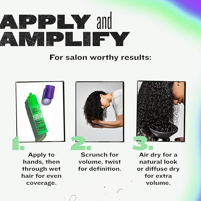 TIGI Bed Head Curls Rock Amplifier Curl Cream for Definition and Enhancement of All Curly Hair Types, 3.38 fl oz