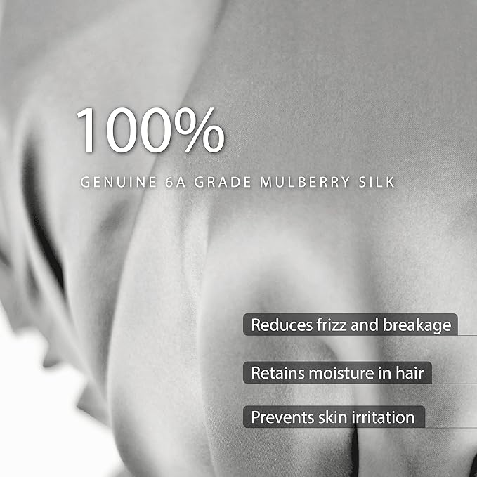 SissiLita 100% Silk Bonnet for Sleeping, Hair Bonnet with Tie Band, Large Silk Sleep Cap for Curly Hair, Silk Hair Wrap for Hair Care