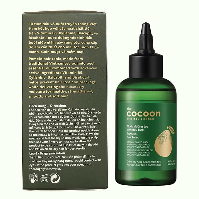 Cocoon Pomelo Grapefruit Oil Hair Tonic, Hair Growth Serum, Vegan Scalp Serum Treatment for Thinning, Damaged & Breakage Hair | Soften, Reduce Hair Loss & Promote Hair Growth | 4.73 fl oz