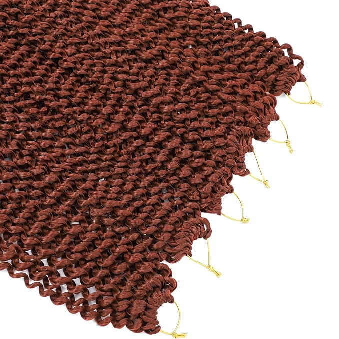 Passion Twist Hair Copper Red 24 Inch 8 Packs Water Wave Crochet Hair For Women Curly Braiding Hair Long Spring Twist Hair Crochet Braids Synthetic Hair Extension (24 Inch (Pack of 8), 350#)
