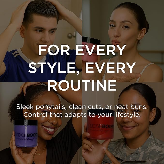 Style Factor EDGE BOOSTER® Strong Hold Styling Gel | Alcohol-Free Hair Gel with Camellia Sinensis Seed Oil for Curly, Wavy & Sleek Styles | Frizz Control, Long-Lasting and Flexible Hold (16.9oz)