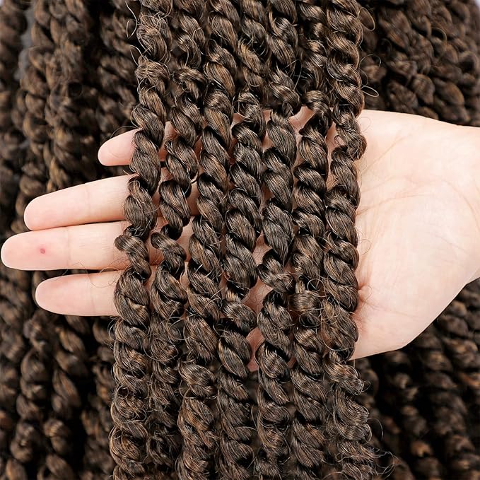 Passion Twist Hair 14 Inch Pre-twisted Passion Twist Crochet Hair for Women Pre-looped Water Wave Crochet Braids Bohemian Curly Crochet Hair Synthetic Hair Extensions 8 packs 1B/30