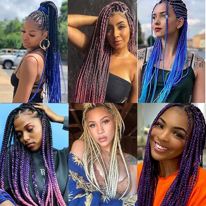 Pre Stretched Braiding Hair Ombre 30 Inch 8 Packs Synthetic Crochet Braids Hot Water Setting Professional Soft Yaki Texture Synthetic Hair Extensions(30 Inch 4/27/613)