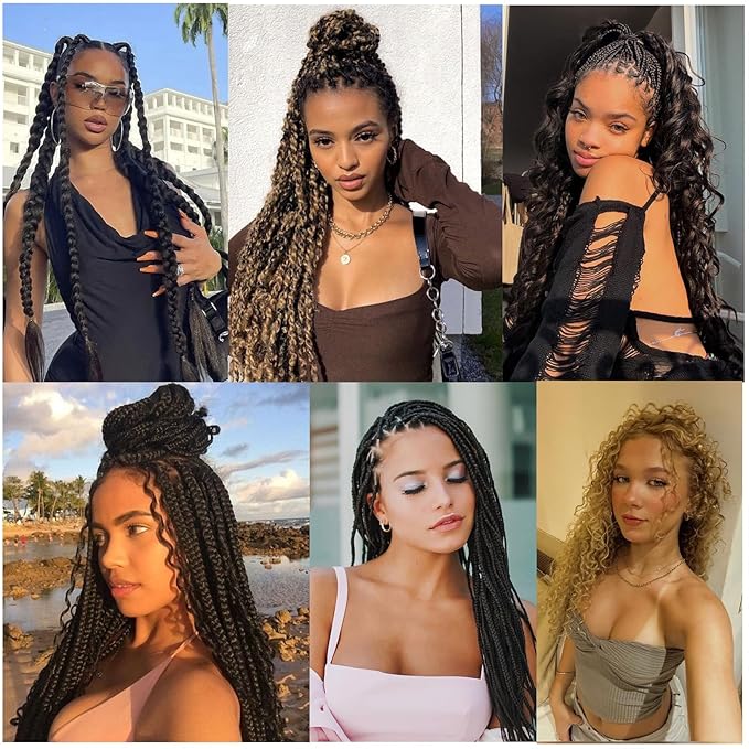 Pre Stretched Braiding Hair With Yaki Texture, 18inch Ombre Braiding Hair Pre Stretched 8packs, Blonde Brown Professional Hair Extension for Corochet Braid (T1 30 27)