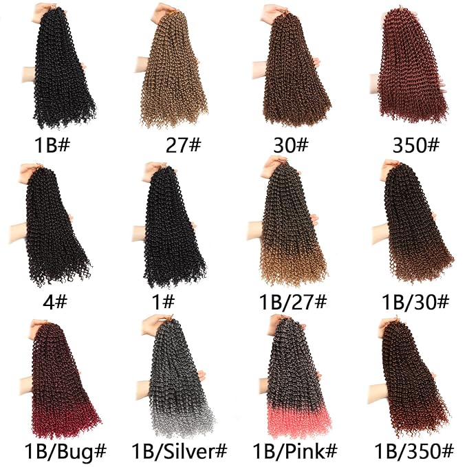 10 Inch Passion Twist Hair, Brown Water Wave Crochet Hair 22 Strands/Pack Passion Twist Crochet Hair For Women Short Passion Twists Braiding Hair Curly Braiding Hair (10 Inch (Pack of 7), #30)