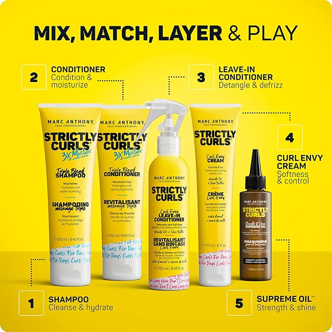 Marc Anthony Curl Cream with Shea Butter & Oils Defines & Softens Curly & Wavy Hair, Set of 2