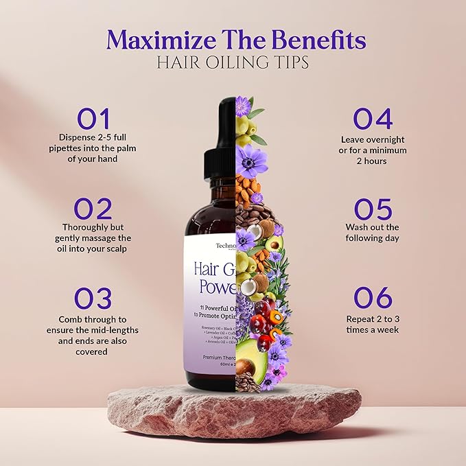 Rosemary Oil With Black Castor, Batana, Lavender, Coffee, Coconut, Argan, Avocado, Olive, Almond & Parsley Seed Oil, 11 Oils Infused for Ultimate Hair Growth & Care for Stronger, Thicker Hair