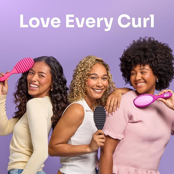 Wet Brush Curl Shaper Detangler Brush, Black, Curl Defining for Curly and Coily Hair Types, IntelliFlex Bristles Detangle for Frizz-Free Shaping, Made for Women, Men & Kids