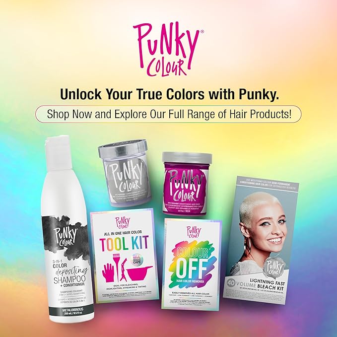 Punky Colour 3-in-1 Hair Color Depositing Conditioner & Hair Cleanser - Metaluminous, Restores & Adds Shine to Faded Hair, 8.5 fl oz.