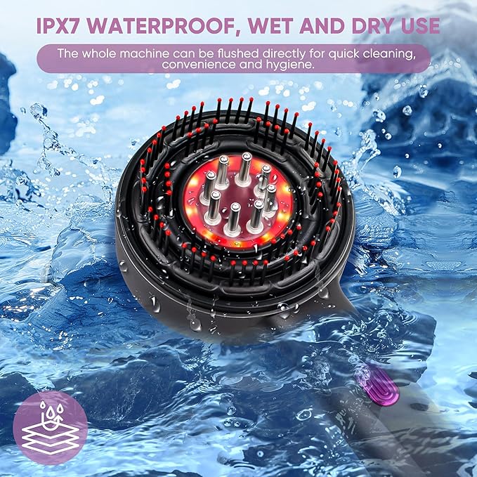 3 in 1 Scalp Massager Hair Growth Hair Oil Applicator,Electric Scalp Brush for Home,IPX7 Waterproof Electric Head Massager