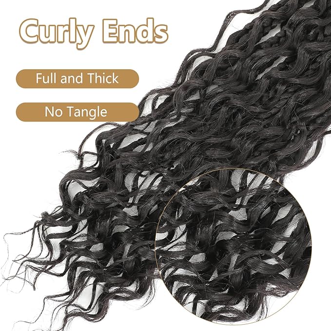 8 Packs Boho Braids Crochet Hair-14 Inch Crochet Box Braids- Bohomian Box Braid Crochet Hair Synthetic Braiding Hair Goddess Box Braids Crochet Hair for Black Women(2#)