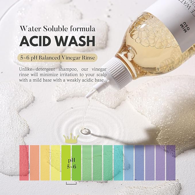 mimosu Apple Cider Vinegar Hair Rinse with Rice Water Refill 8.45oz, Hair Growth Cleansing Conditioner, Gentle Scalp Cleanser for Build Up, Glycolic Acid Dandruff Treatment