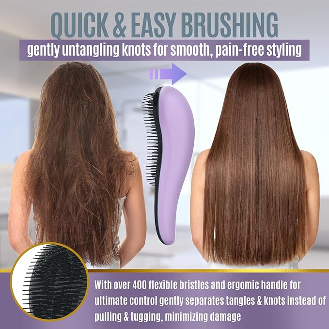 Hair Brush For Curly Hair, Detangling Hair Brushes for Women With Soft Flexible Bristles, Travel Hair Brush For Kids, Straight, Natural, Curly, Dry, Or Wet Hair, The Scoopie (Green)