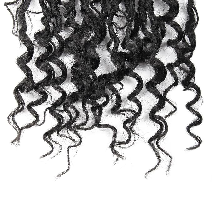 6Packs Goddess Locs Crochet Hair,26Inch Curly Faux Locs Crochet Hair Hippie Locs Crochet Braids Long Crochet Goddess FauxLocs for Black Women(1B, 26inch)