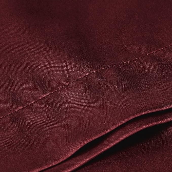 BEDELITE Satin Body Pillow Cover, Super Soft and Cooling Body Pillow Pillowcase for Hair and Skin, Breathable Silky Full Long Pillowcase Cover(20"x54", Burgundy)