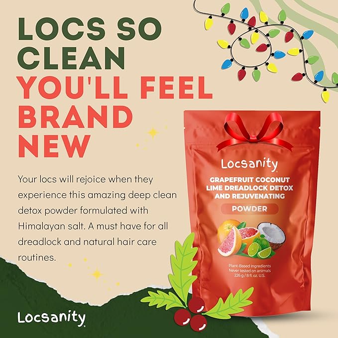 Locsanity Dreadlock Hair Scalp Detox - Deep Clean Dreadlock Powder, Cleansing Conditioner - Natural Hair Cleanser for Build Up - ACV Alternative, Loc Care and Maintenance Products