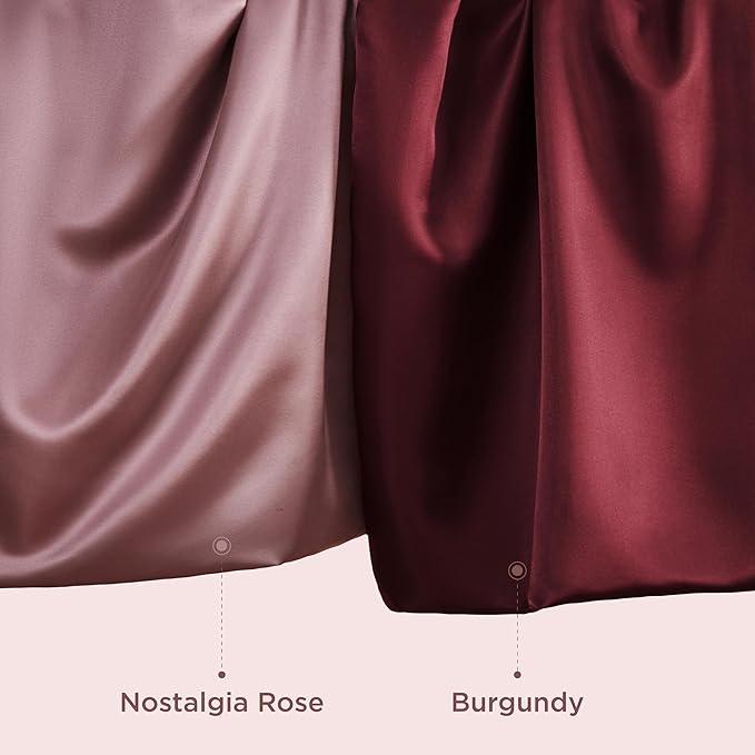 Bedsure King Size Satin Pillowcase Set of 2 - Nostalgia Rose Silky Pillow Cases for Hair and Skin with Envelope Closure, Similar to Silk Pillow Cases, Gifts for Women Men, 20x36 Inches, 2pcs