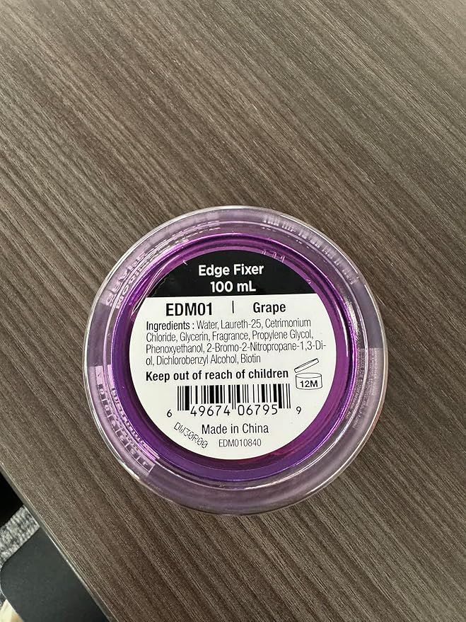 RED by Kiss Edge Fixer Hair Shine Gel, 24 Hour Max Hold, Non-Flaking, Biotin B7 Infused, Natural Styling, Professional Edge Control Wax, Perfect for Braiding (Grape)