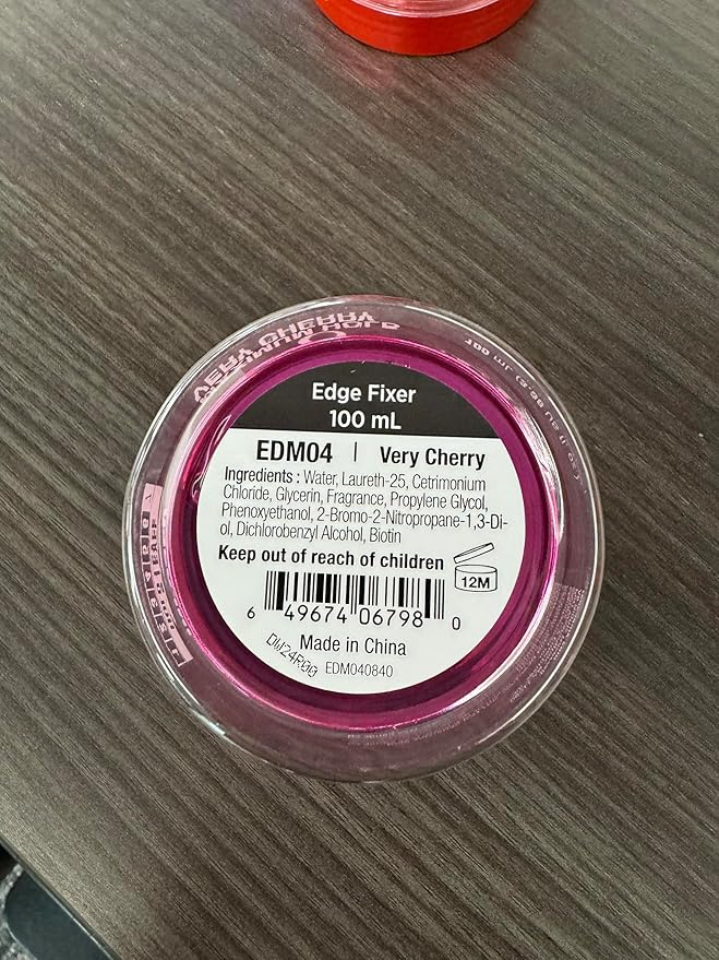 Red by Kiss Edge Fixer Hair Shine Gel, 24 Hour Max Hold, Non-Flaking, Biotin B7 Infused, Natural Styling, Professional Edge Control Wax, Perfect for Braiding (Very Cherry)