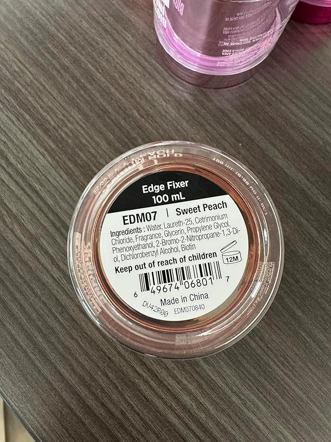 Red by Kiss Edge Fixer Hair Shine Gel, 24 Hour Max Hold, Non-Flaking, Biotin B7 Infused, Natural Styling, Professional Edge Control Wax, Perfect for Braiding (Sweet Peach)