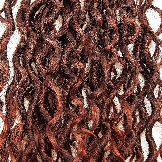 8Packs Goddess Locs Crochet Hair 22Inch Crochet Locs,Boho Faux Locs With Curly Ends River Hippie Locs Bohemian Locs Ginger Crochet Hair for Black Women(1B/350, 22inch(Pack of 8))