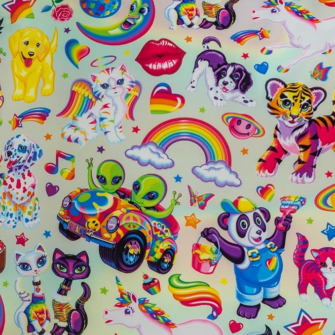 Kitsch x Lisa Frank Satin Pillowcase with Zipper for Hair & Skin, Softer Than Silk Pillow Cases, Wrinkle-Free, Smooth and Cooling Satin Pillow Covers King Size 19x36- The Fantastic World of Lisa Frank